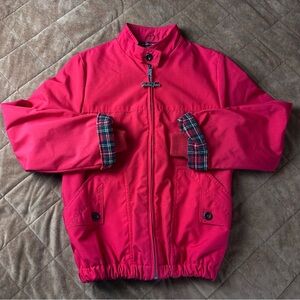 Vtg Weather Tamer Jacket Red Plaid Lined Harrington USA Made Women’s Size 12 M/L